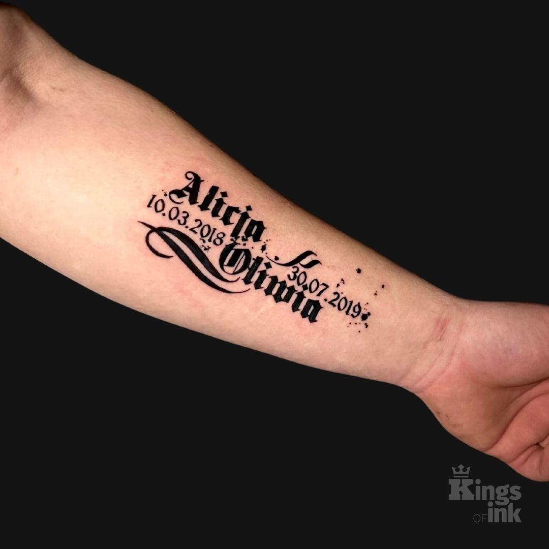 Imiona z datami urodzenia.